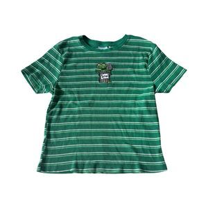 Sesame Street Oscar Embroidered Baby Tee Striped Juniors XL Retro Woman’s S